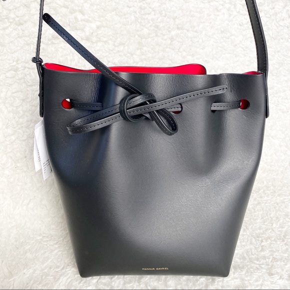 Mansur Gavriel Mini Bucket Bag Black Flamma - Picture 3 of 14